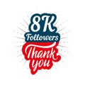 Thank you 8K followers card for celebrating many followers in social network